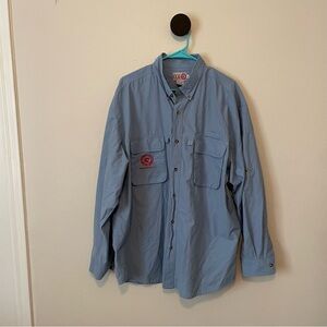 Men’s CCA Coastal Conservation Association Blue Long Sleeve Fishing Shirt XL